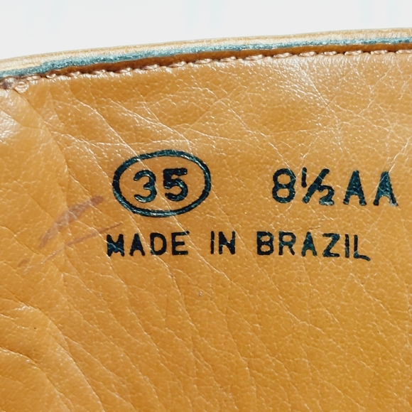 Talbots Narrow  Brown Leather Zip Up Buckle Accent Ankle Booties i923 - Picture 9 of 14